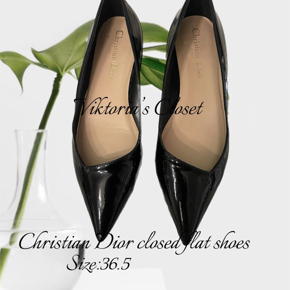 Dior Black Patent Leather Flats